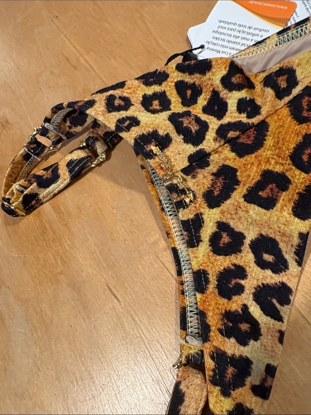 Ina Morena ~ Strapless velvet leopard bikini thong 2 pc set - Picture 6 of 6